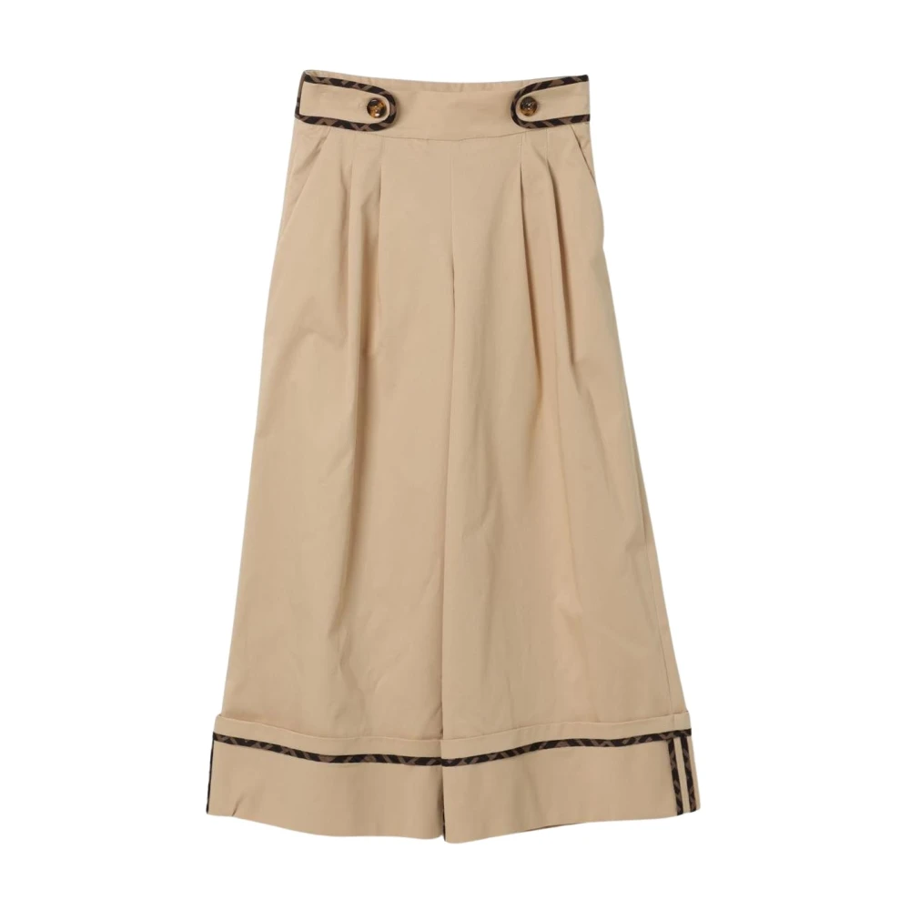 Fendi Unisex Beige Stylish Trim Detail Pants