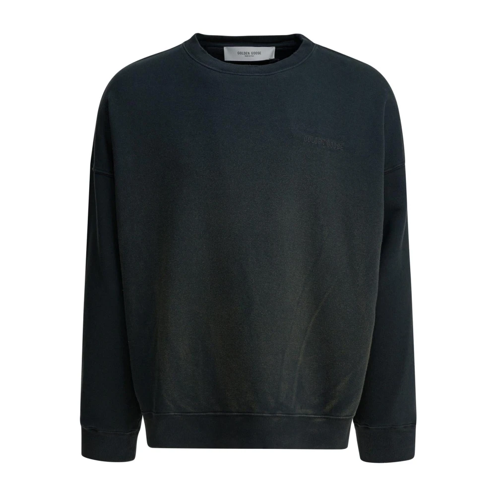 Golden Goose Herren Schwarz Logo Rundhals-Sweatshirt