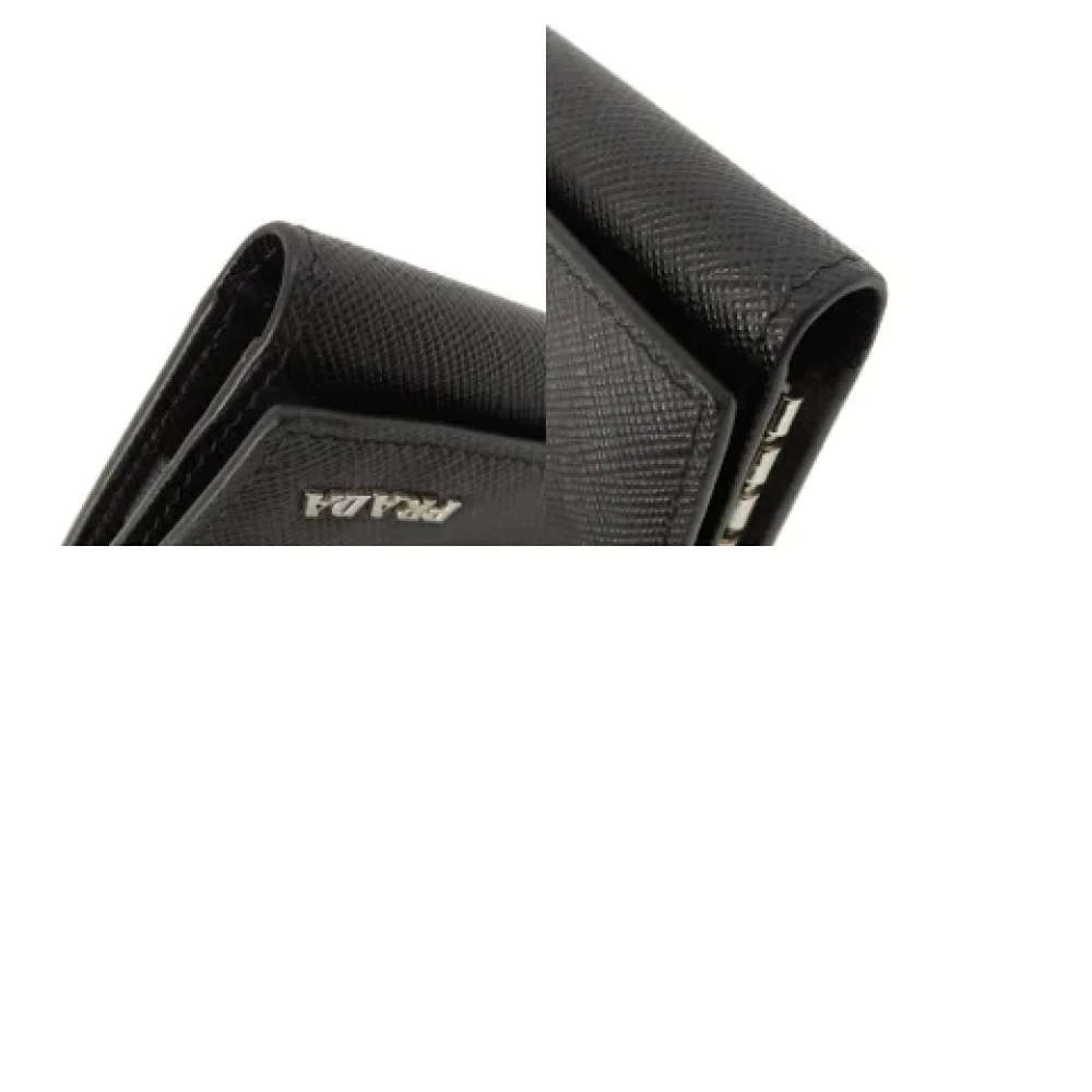 Prada Vintage Pre-owned Leather key-holders Black Dames
