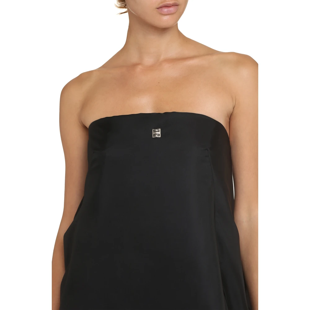 Givenchy Asymmetrische Zoom Nylon Jurk Black Dames