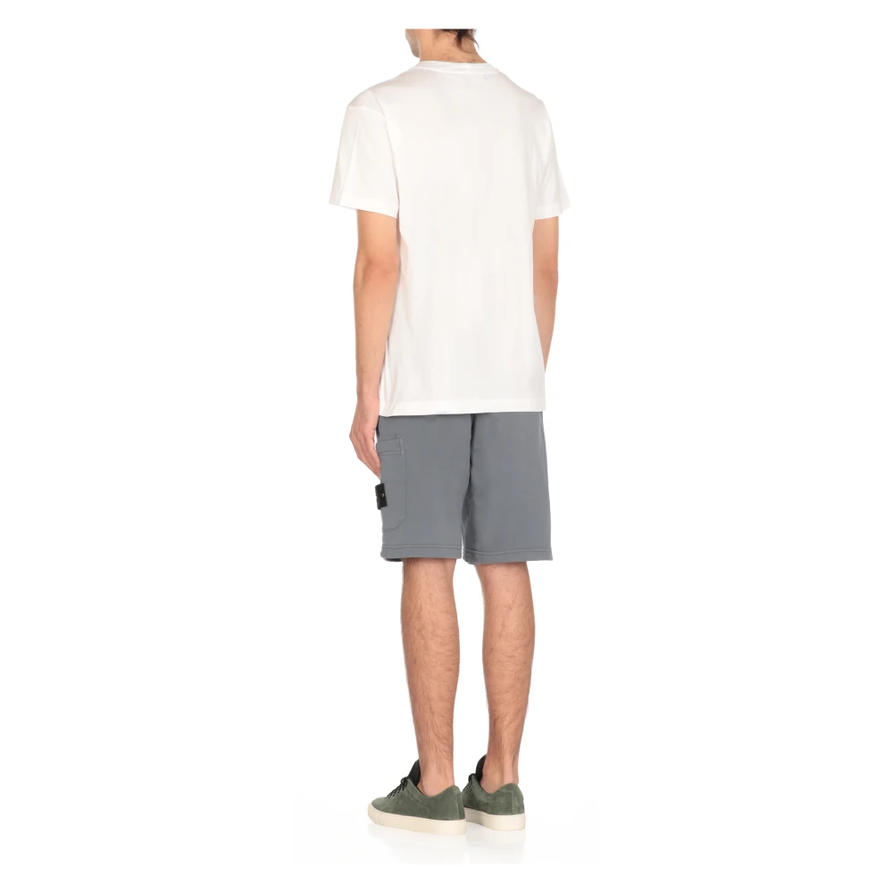 Stone Island Wit Katoenen T-shirt met Logopatch White Heren