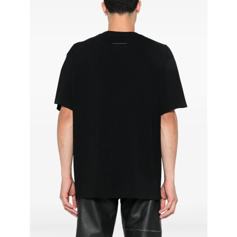 MM6 Maison Margiela Zwart Katoenen Jersey Crew Neck T-shirt Black Heren