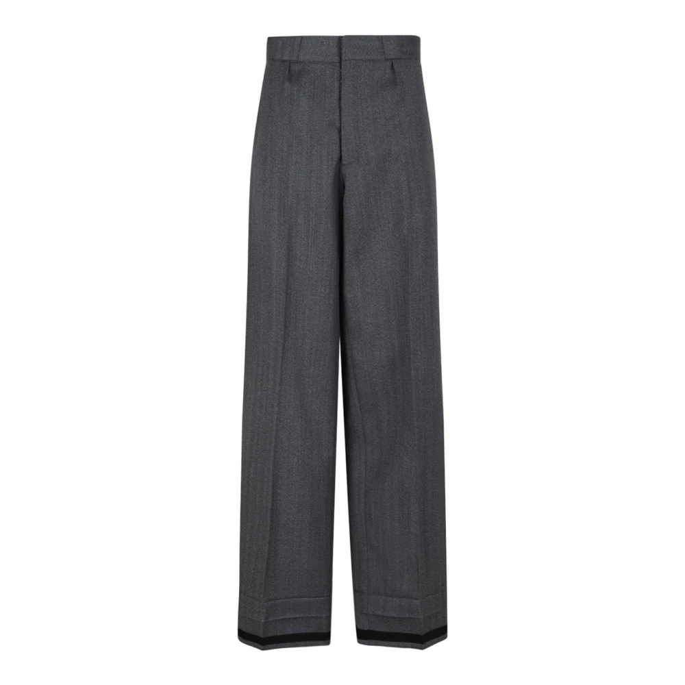 Maison Margiela Women's Gray Wide-Leg Tailored Trousers