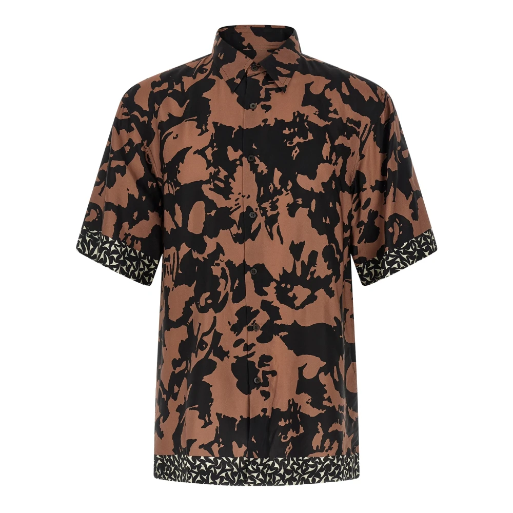 Dries Van Noten Men's Multicolor Short Sleeve Shirts, M, Cassidye Floral Print Viscose Shirt