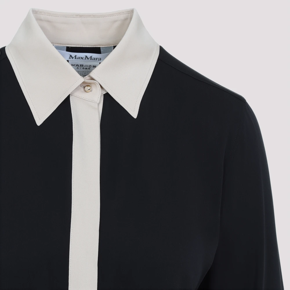 Max Mara Bicolor shirt in zwart Black Dames