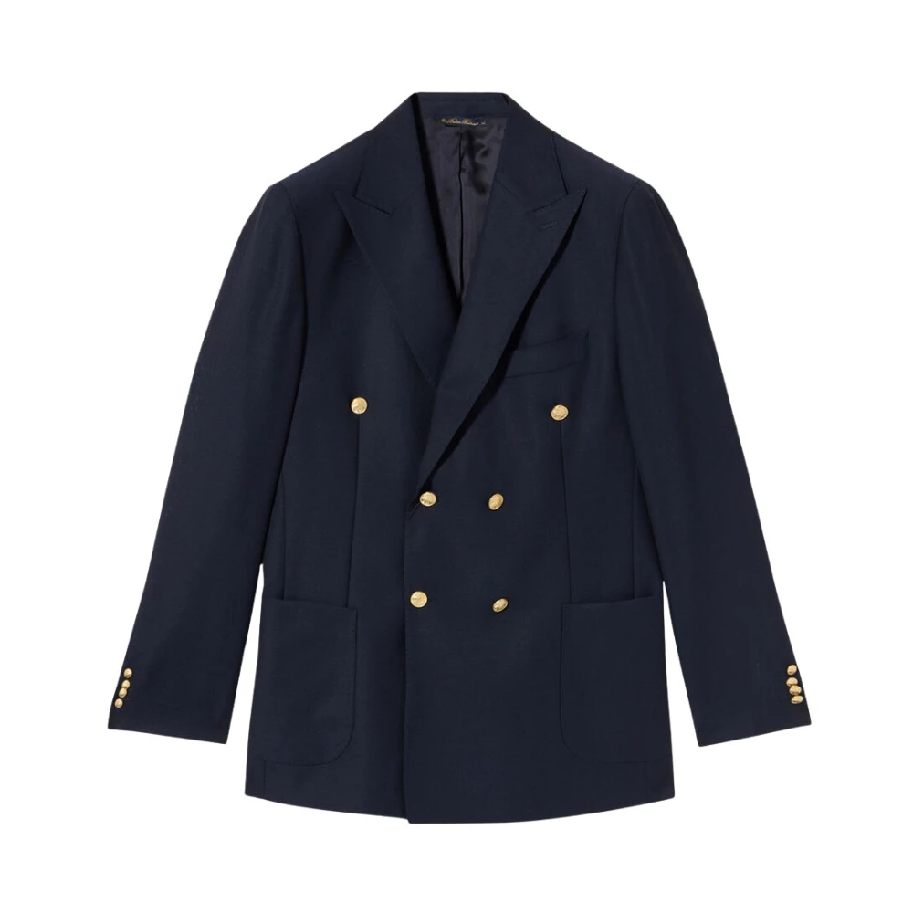 Brooks Brothers Jas van dubbelrijige jomfruwol Blue Heren