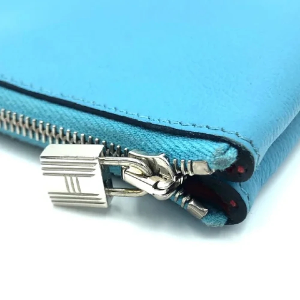 Hermès Vintage Pre-owned Leather pouches Blue Dames