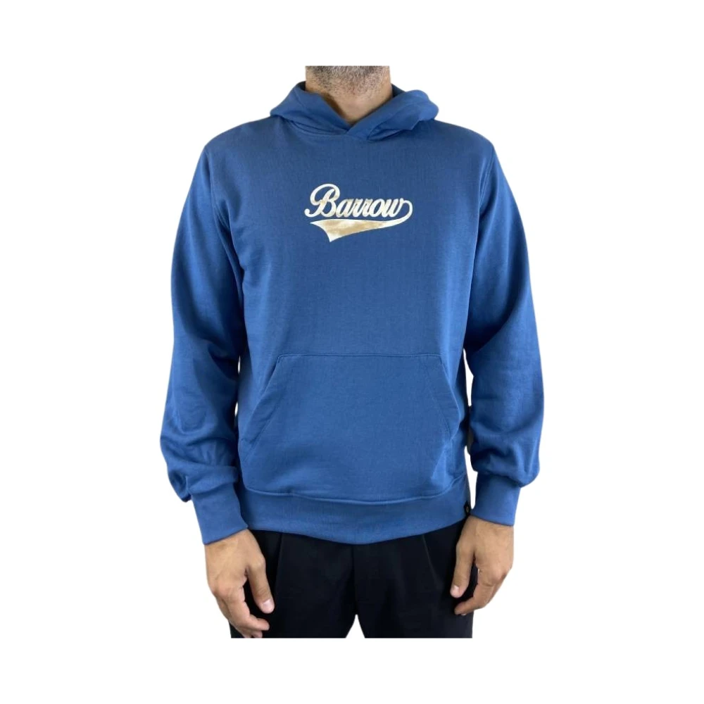 Barrow Blauwe hoodie met voor- en achterkant ontwerp Blue Heren