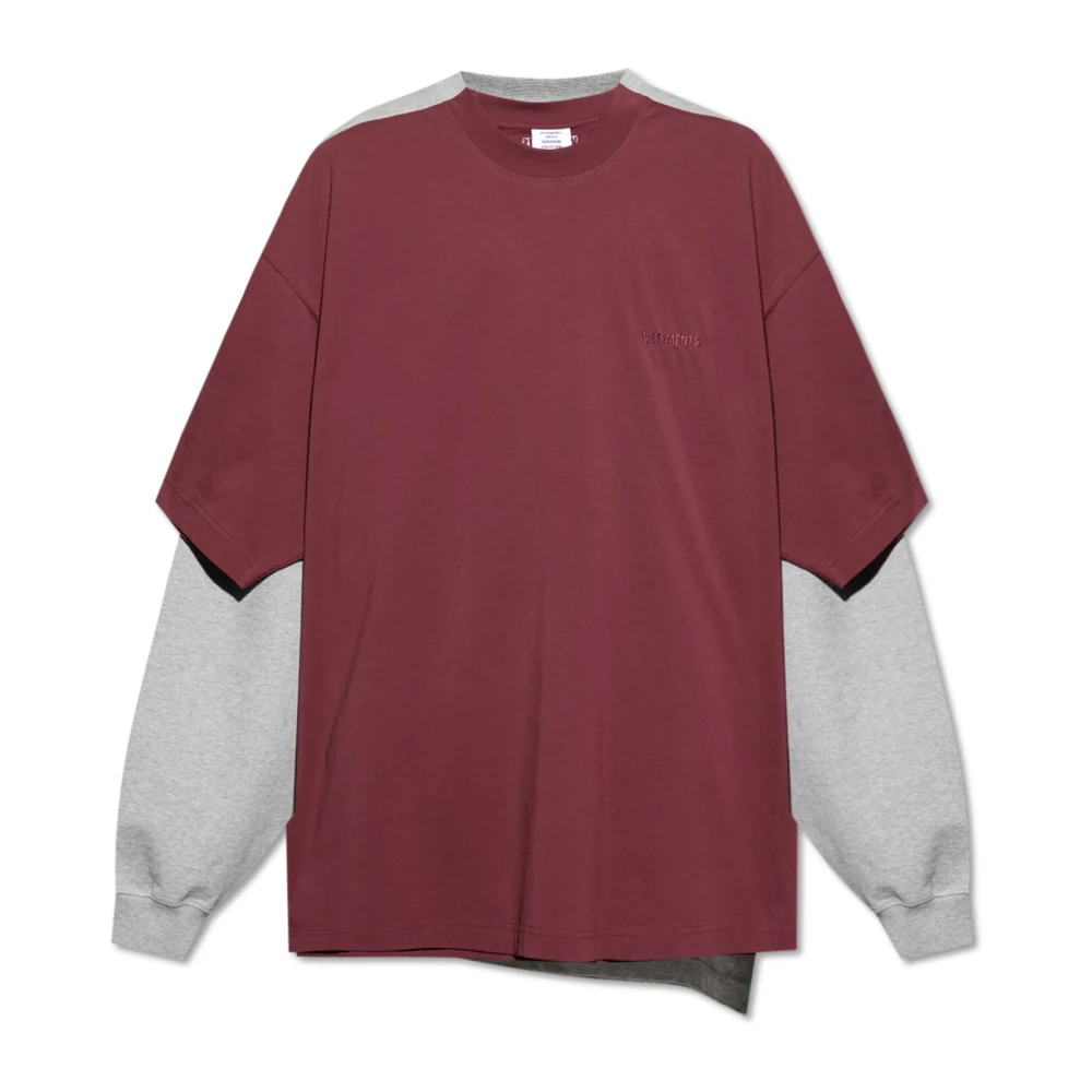 Vetements Sweatshirt met dubbel T-shirt in oversized stijl Multicolor Heren