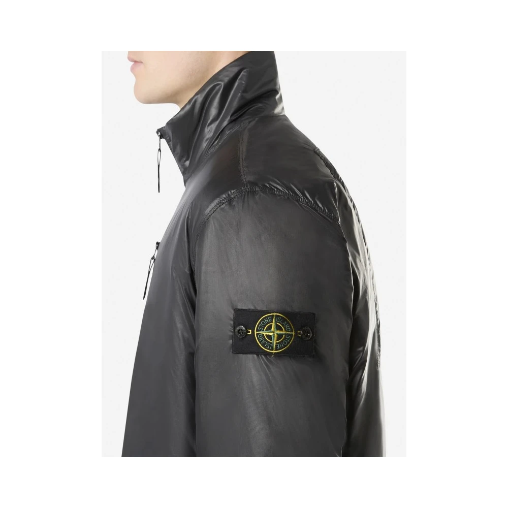Stone Island Gewatteerd donsjack met kompasbadge Black Heren