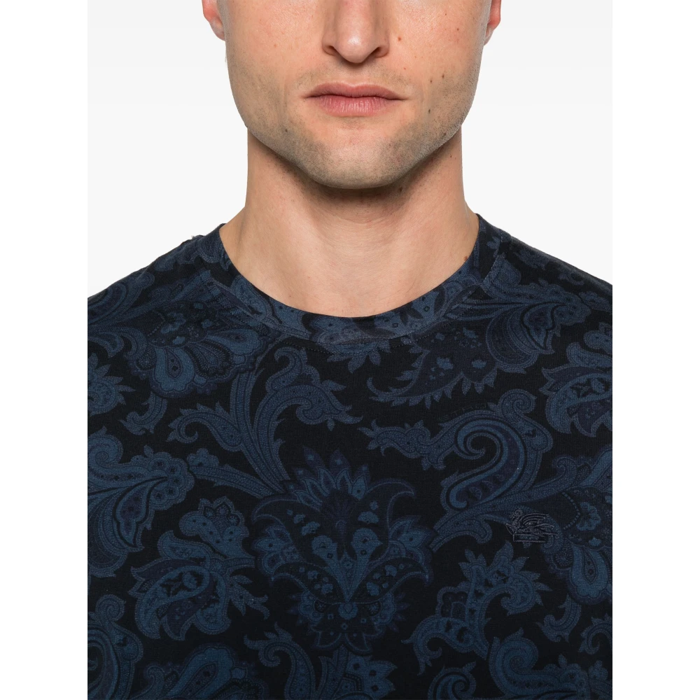 ETRO Roma T-shirt X0883 Blue Heren