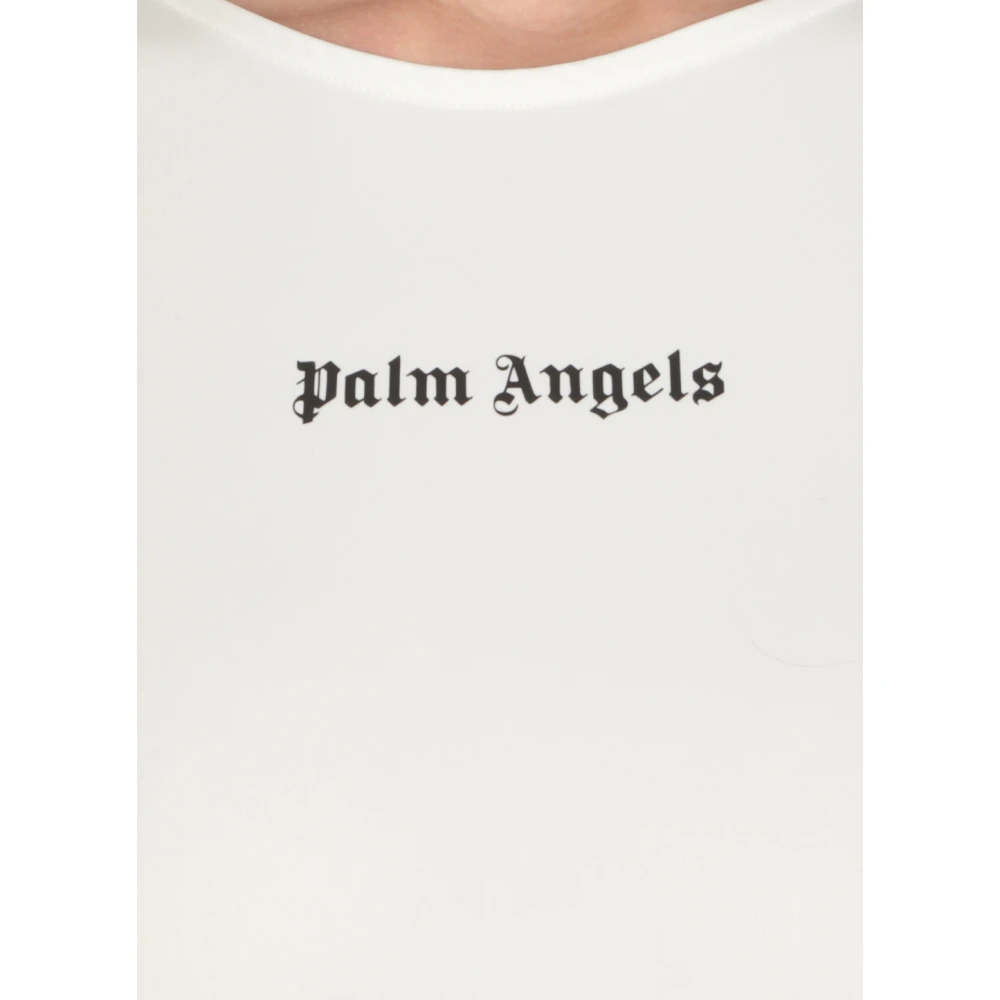 Palm Angels Witte Mouwloze Ronde Hals Top White Dames