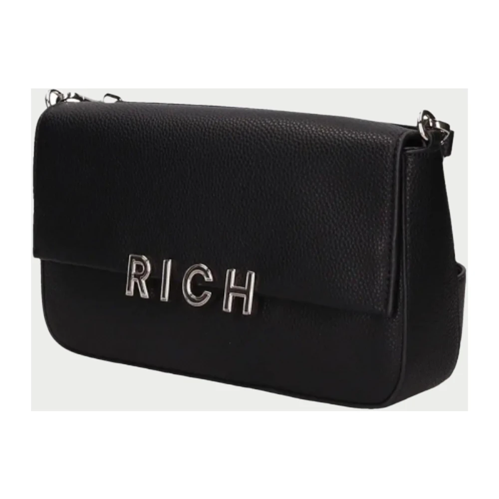 John Richmond Zwarte Schoudertas met Logoprint Black Dames