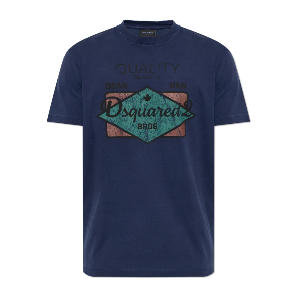 Dsquared2 Men's Blue T-Shirts, L, T-Shirt With Print
