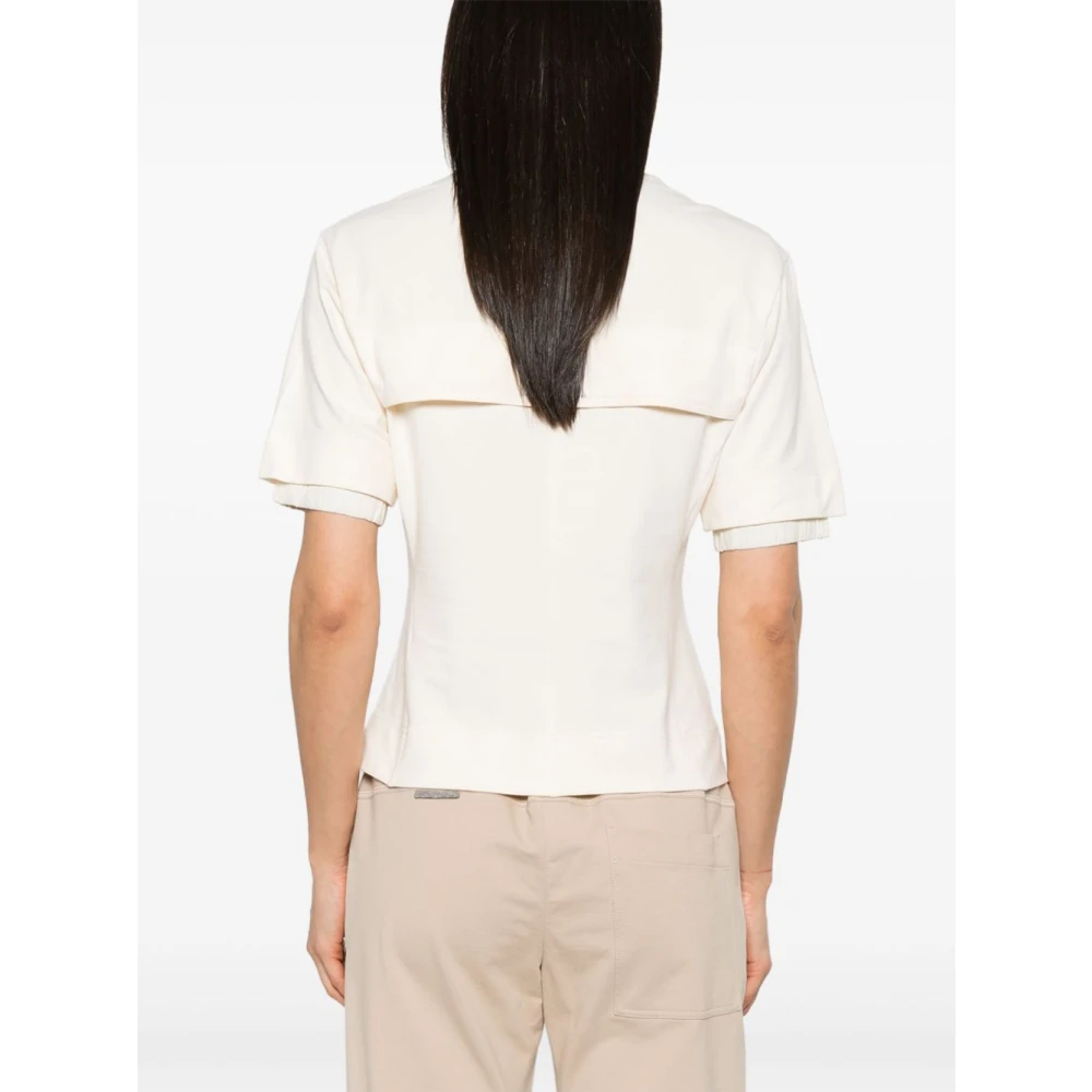 Moncler Witte T-shirts en Polo's met reflecterende details White Dames