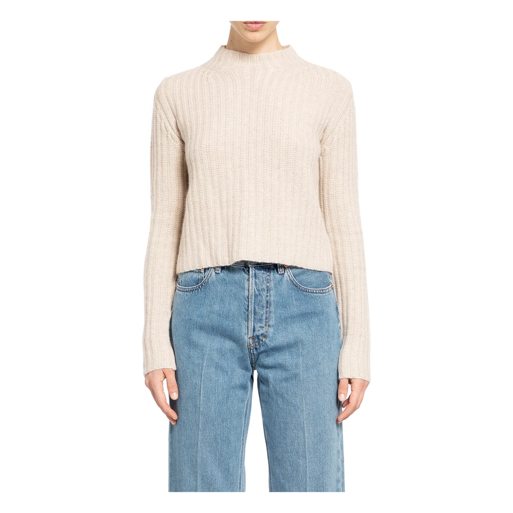 Max Mara Ribgebreide Coltrui Beige Dames