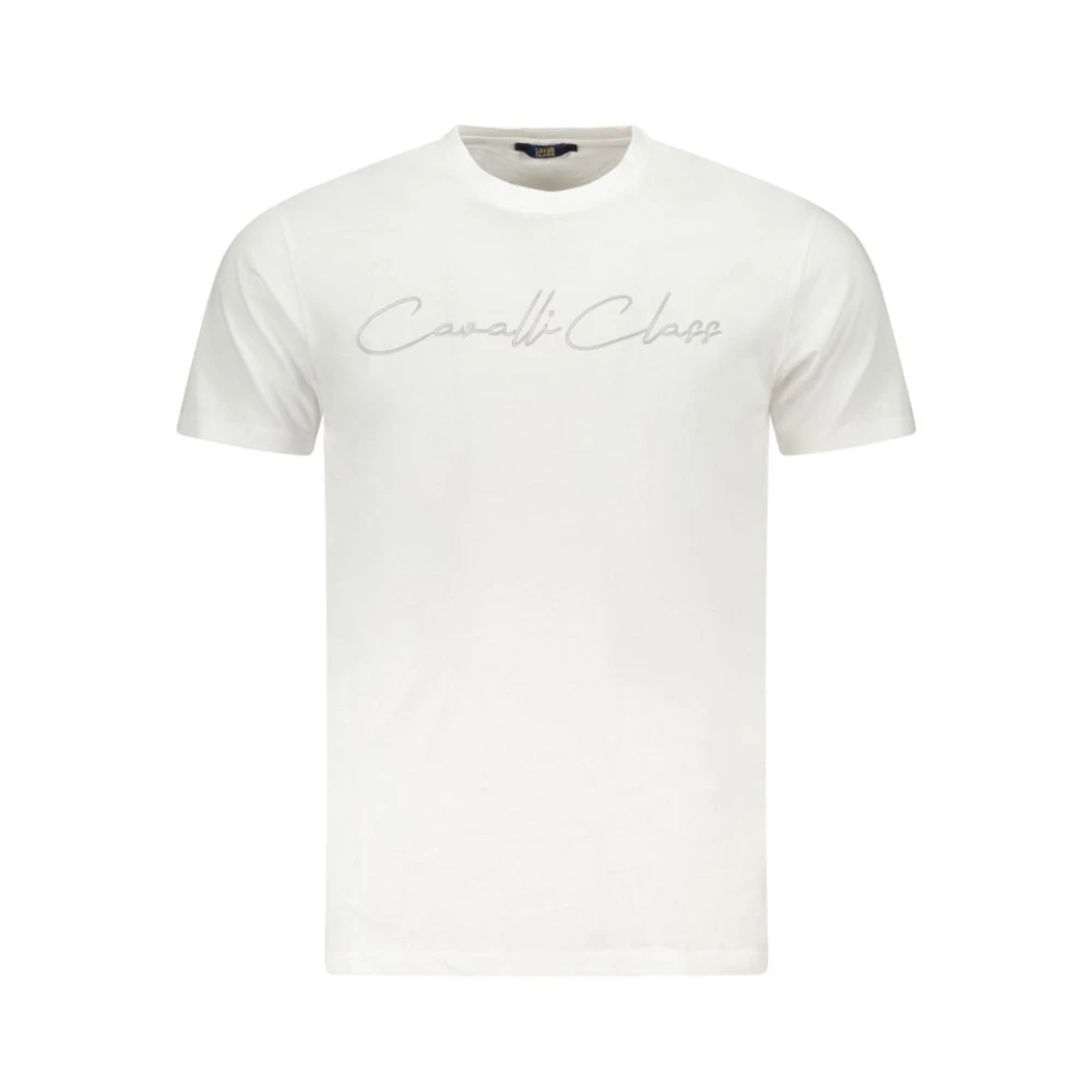 Cavalli Class , T-Shirts, Male, White, Xl, White Cotton Men's T-Shirt