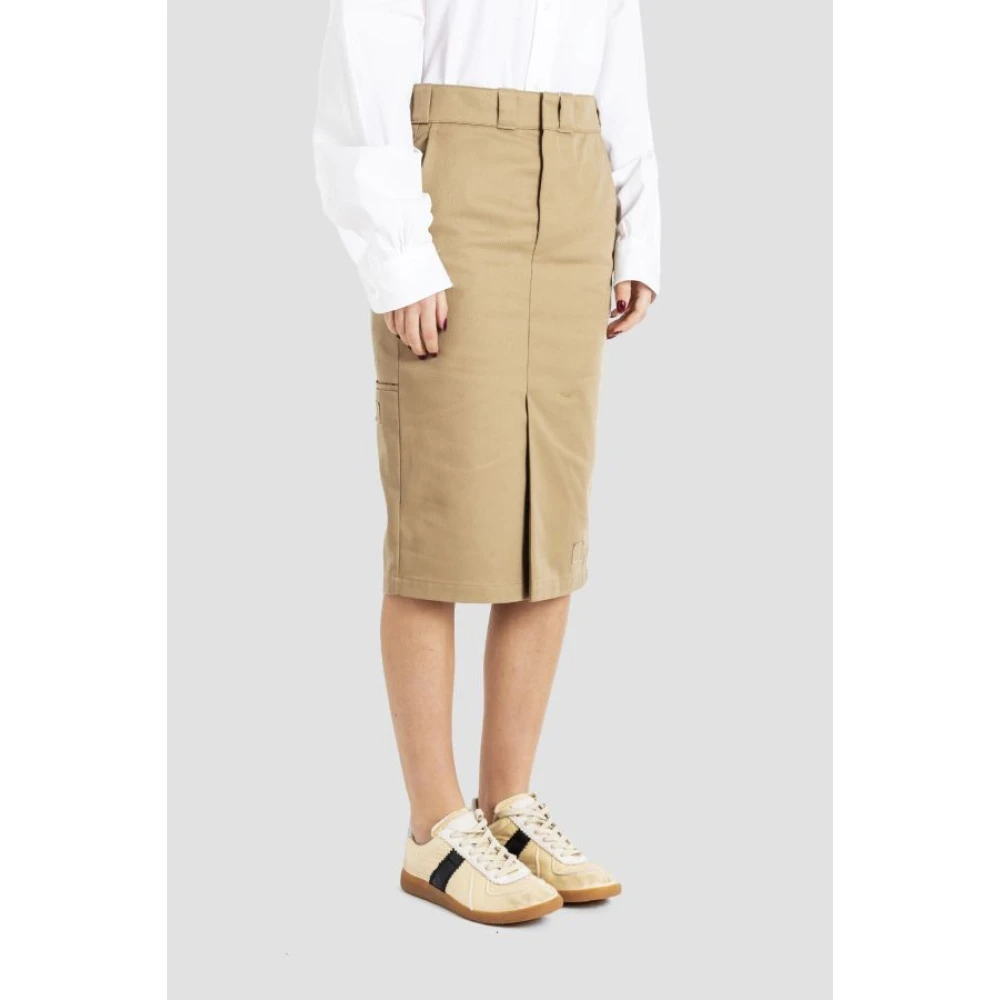 Maison Margiela Beige Straight Cut Pencil Skirt Beige Dames