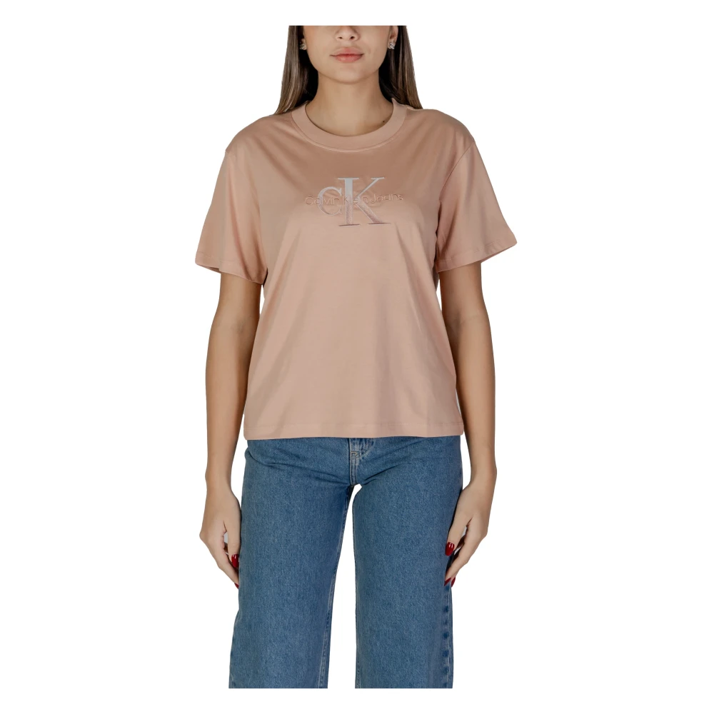 Calvin Klein Jeans Roze Logo Tee Classic Fit Pink Dames