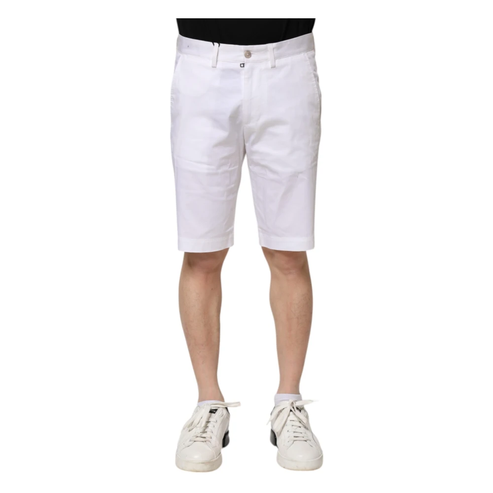 Dolce & Gabbana Men's White Denim Bermuda Shorts