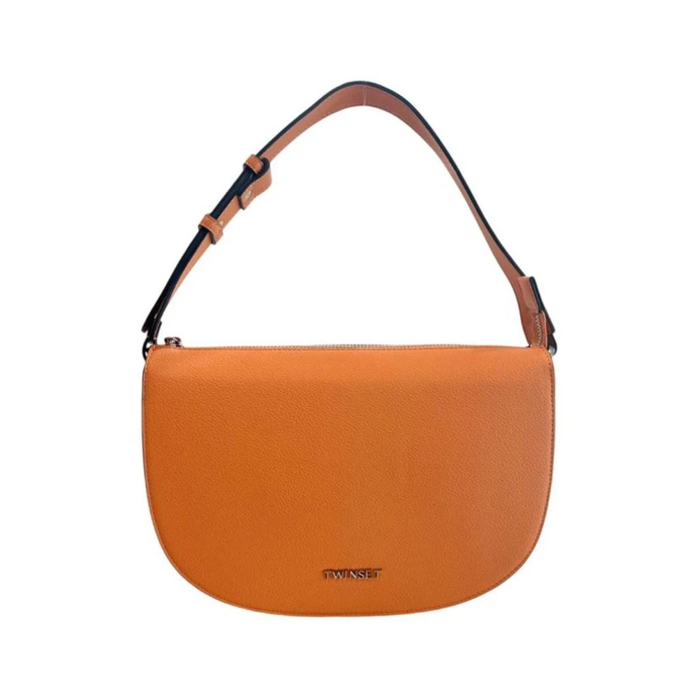 Twinset , Handbags, Female, Orange, One Size, Polyurethane Shoulder Bag With Elegant Design