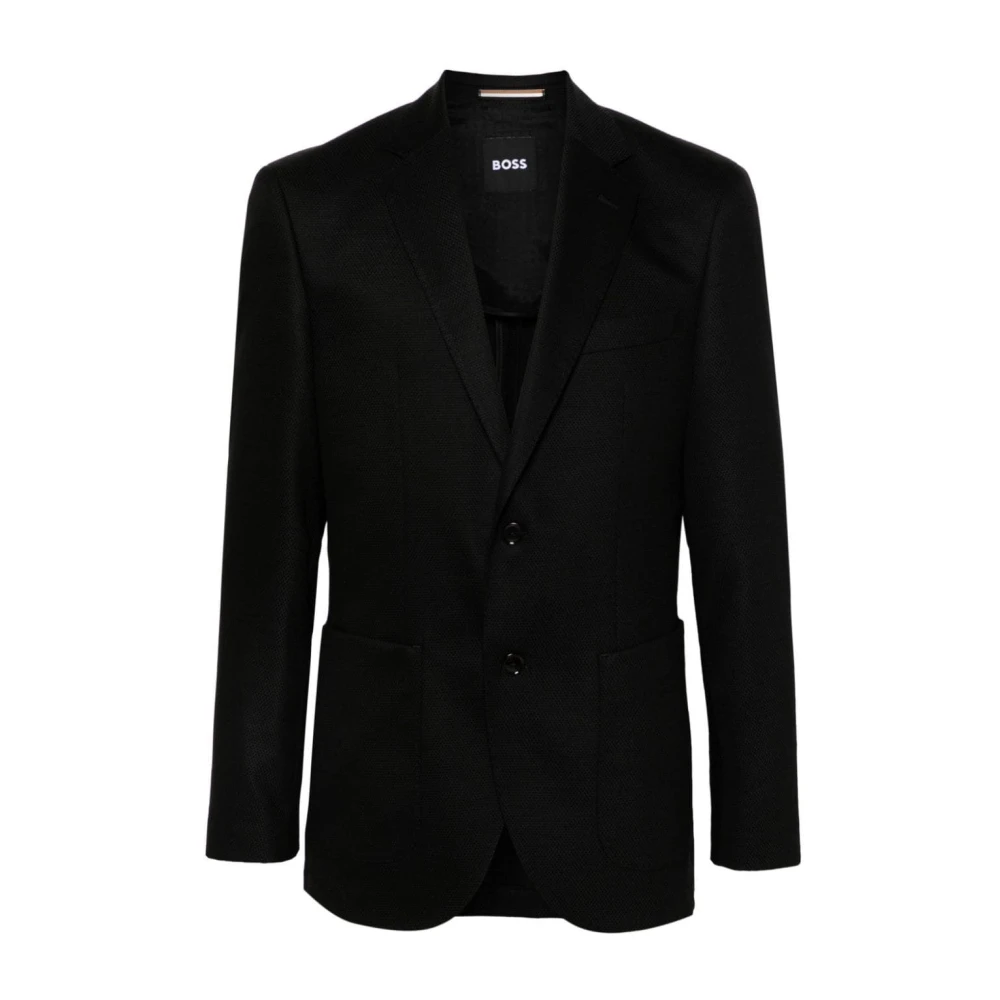 Hugo Boss Elegant Jacquard Blazer Black Heren