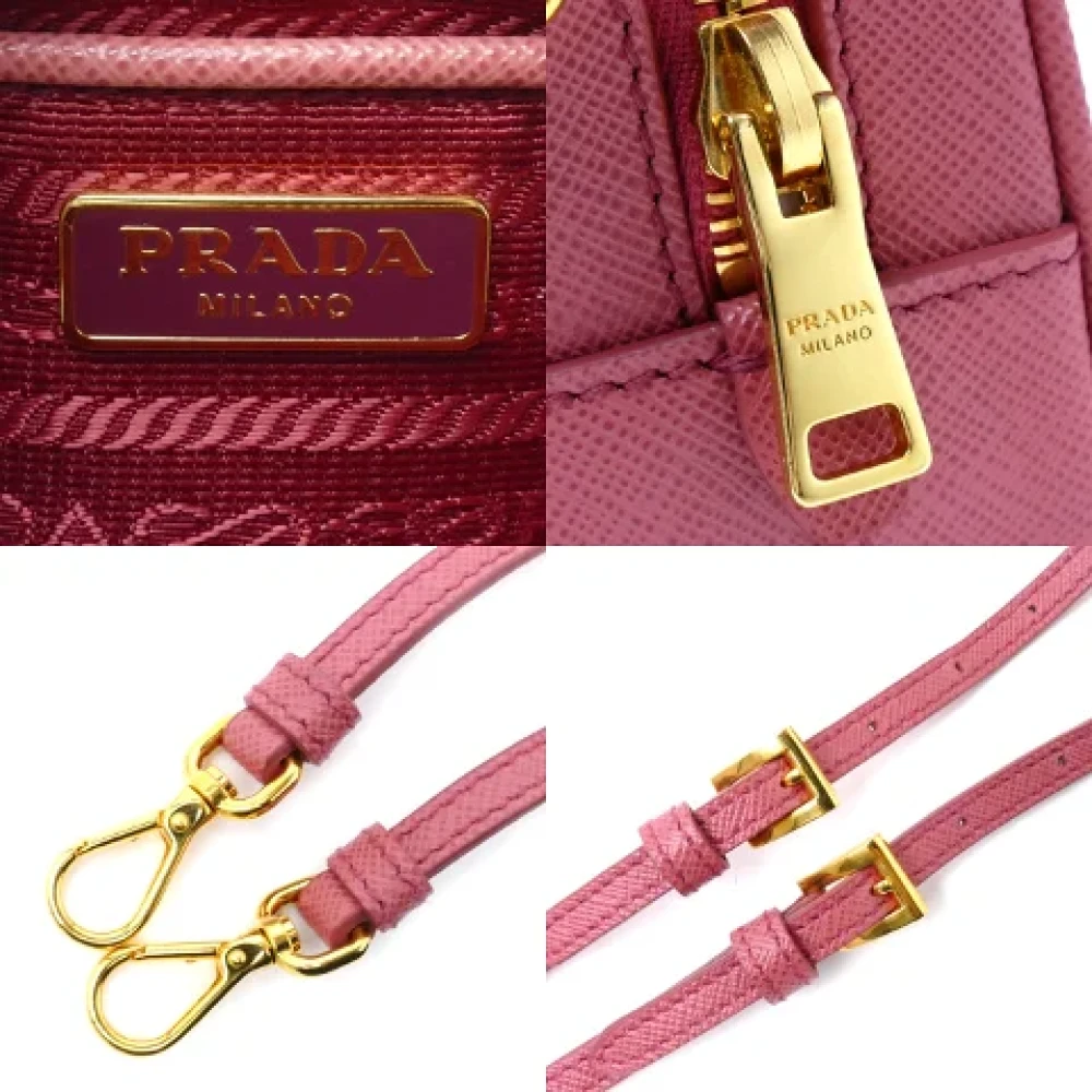 Prada Vintage Pre-owned Leather crossbody-bags Pink Dames