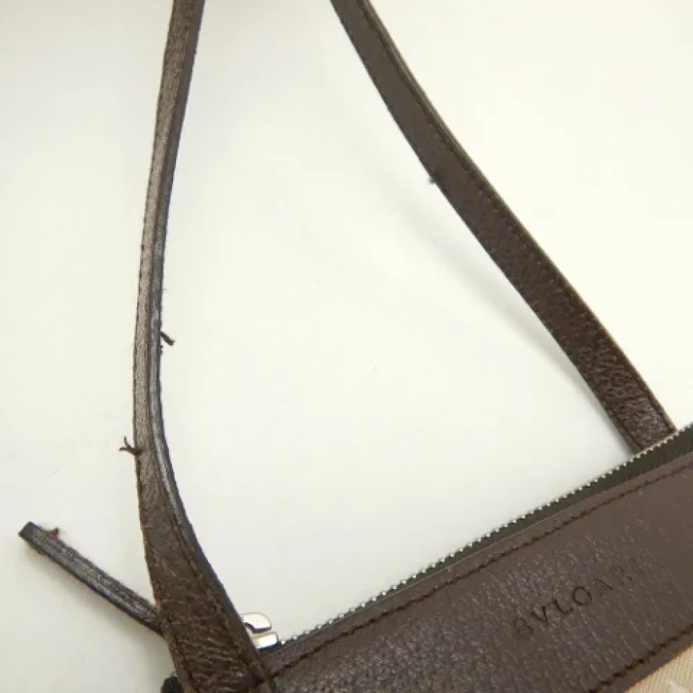 Bvlgari Vintage Pre-owned Canvas shoulder-bags Beige Dames