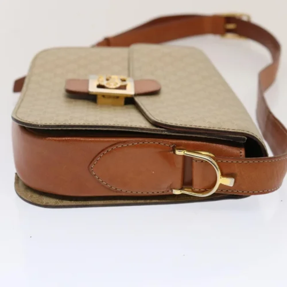 Celine Vintage Pre-owned Canvas shoulder-bags Beige Dames