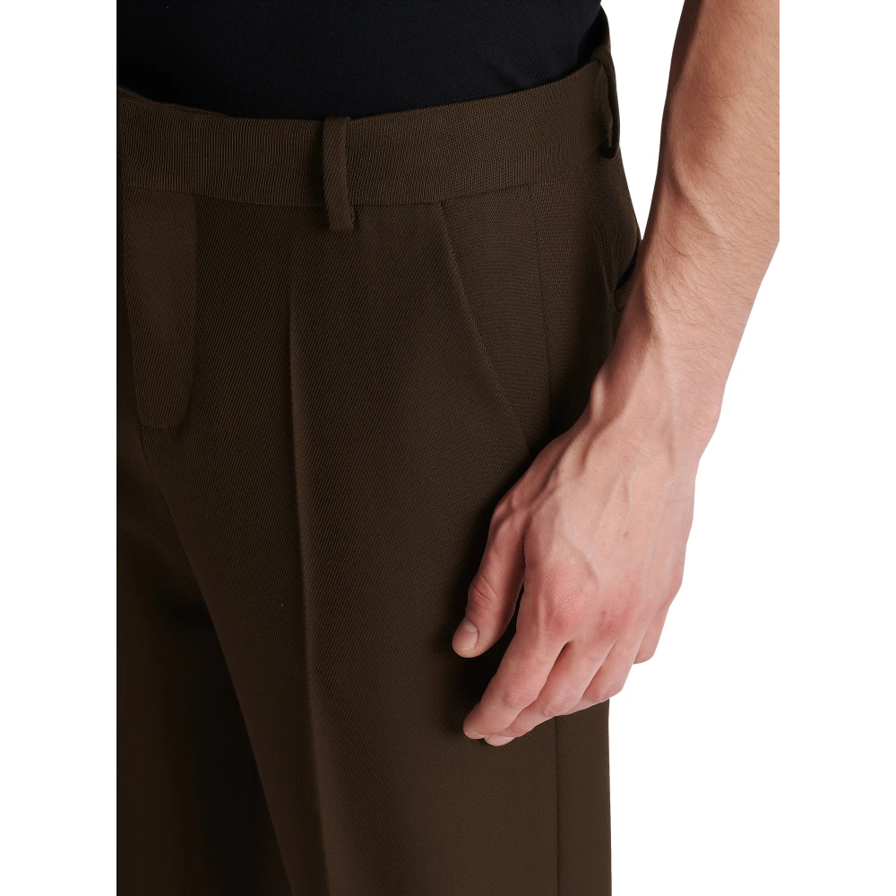 Balmain Rechte getailleerde twill broek Brown Heren