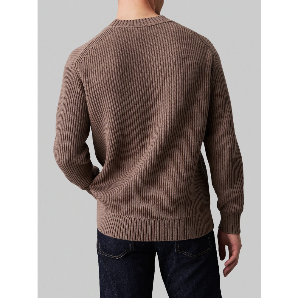 Calvin Klein Relaxed Lineaire Ribtrui Brown Heren