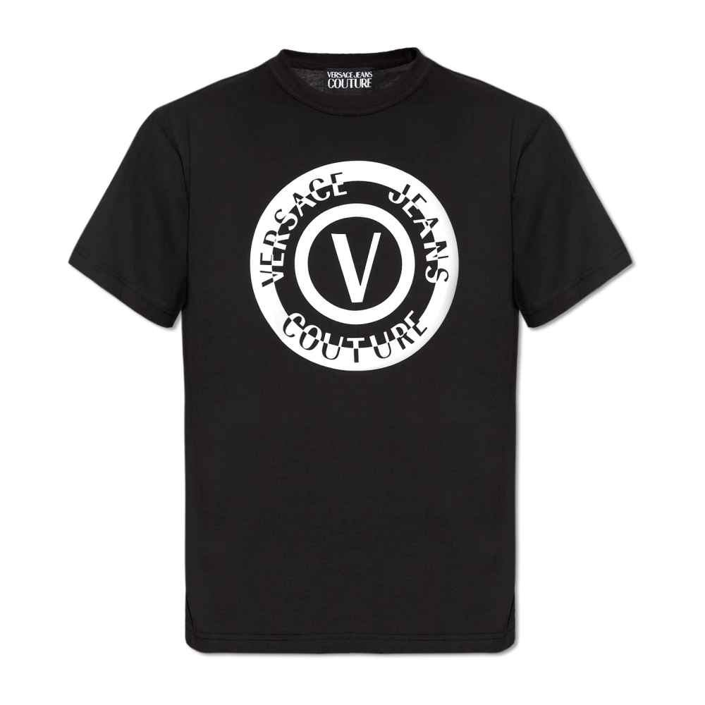 Versace Jeans Couture Zwarte Grafische T-shirts en Polos Black Heren