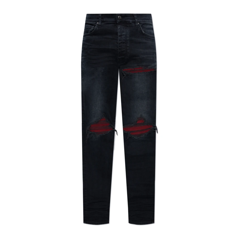 Amiri Jeans met Vintage Effect Blue Heren
