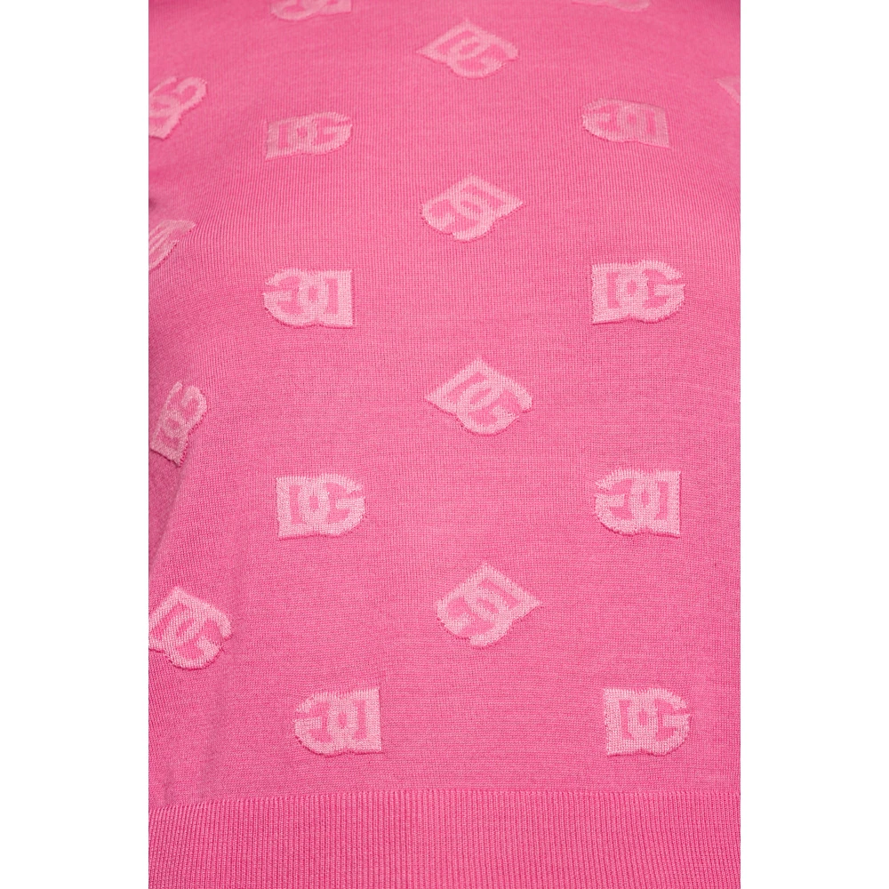 Dolce & Gabbana Trui met monogram Pink Dames