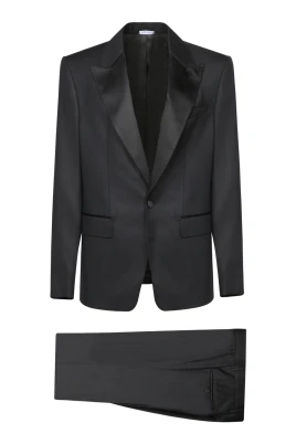 Svart Tvådelat Kostym Elegant Stil