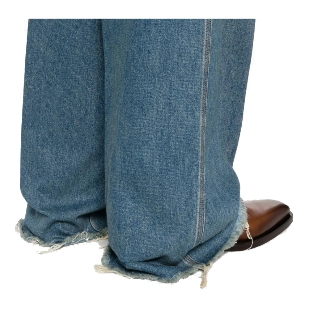 Gucci Denim Jeans met Franje Afwerking Blue Heren