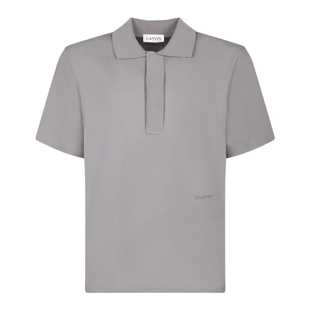 Lanvin Beige Polo Shirt Stijlvolle Stijl Gray Heren