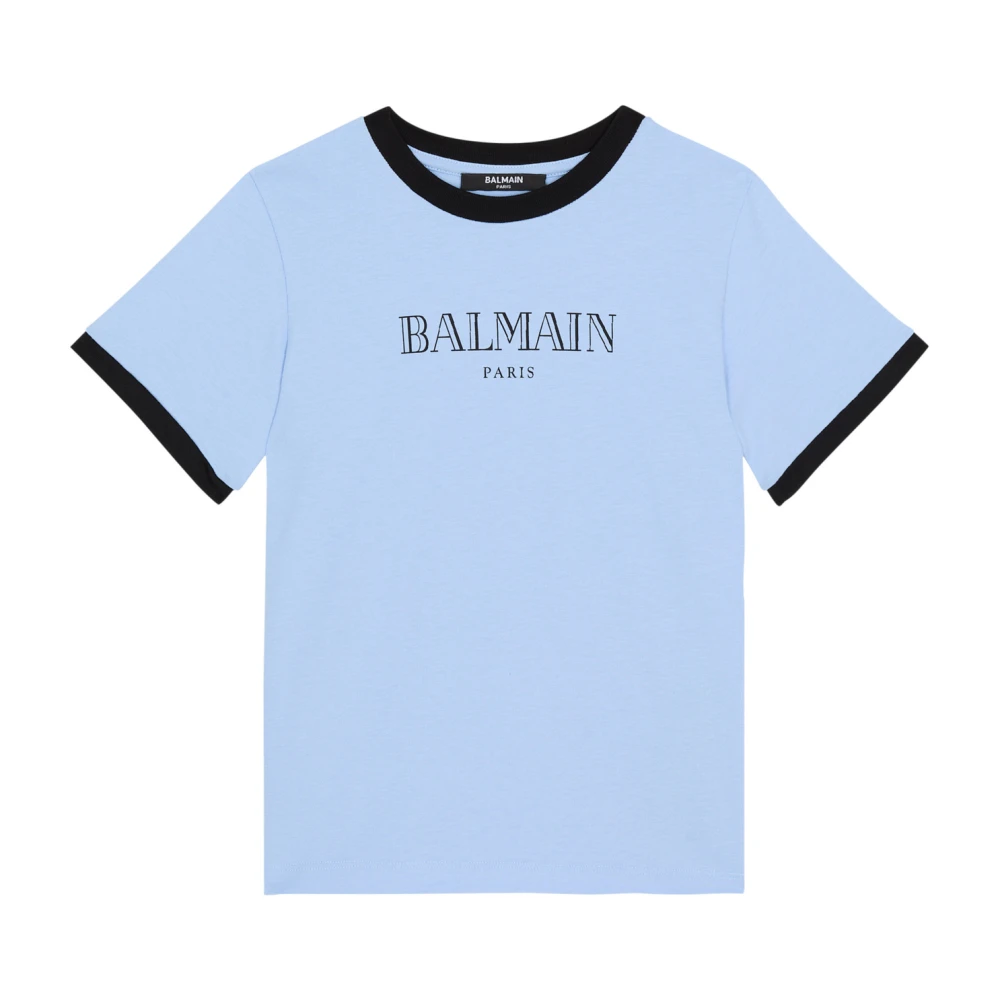 Balmain Unisex Blue T-Shirt With Paris Logo Print