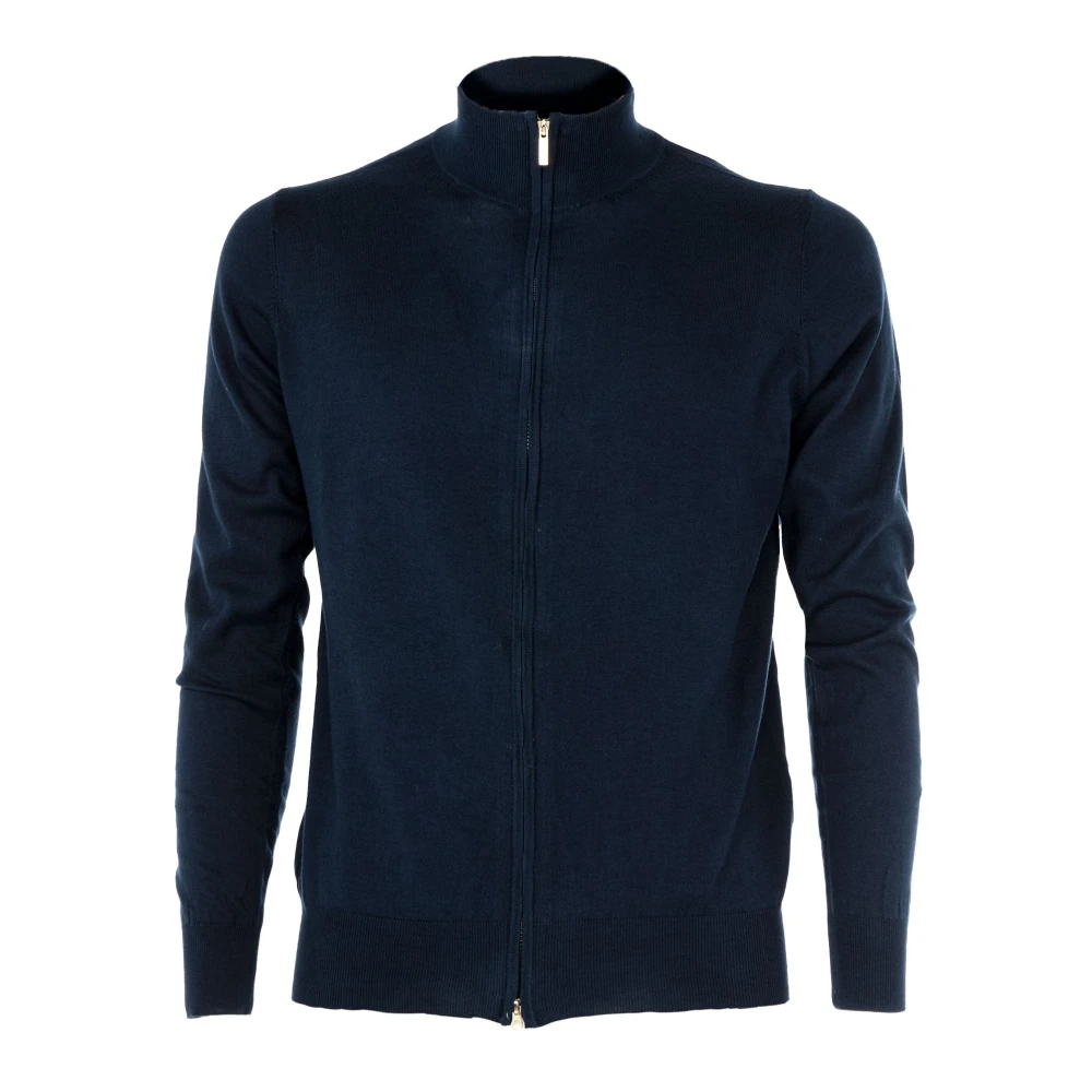 Cashmere Company Heren Katoenen Trui Blauwe Outlet Prijs Blue Heren