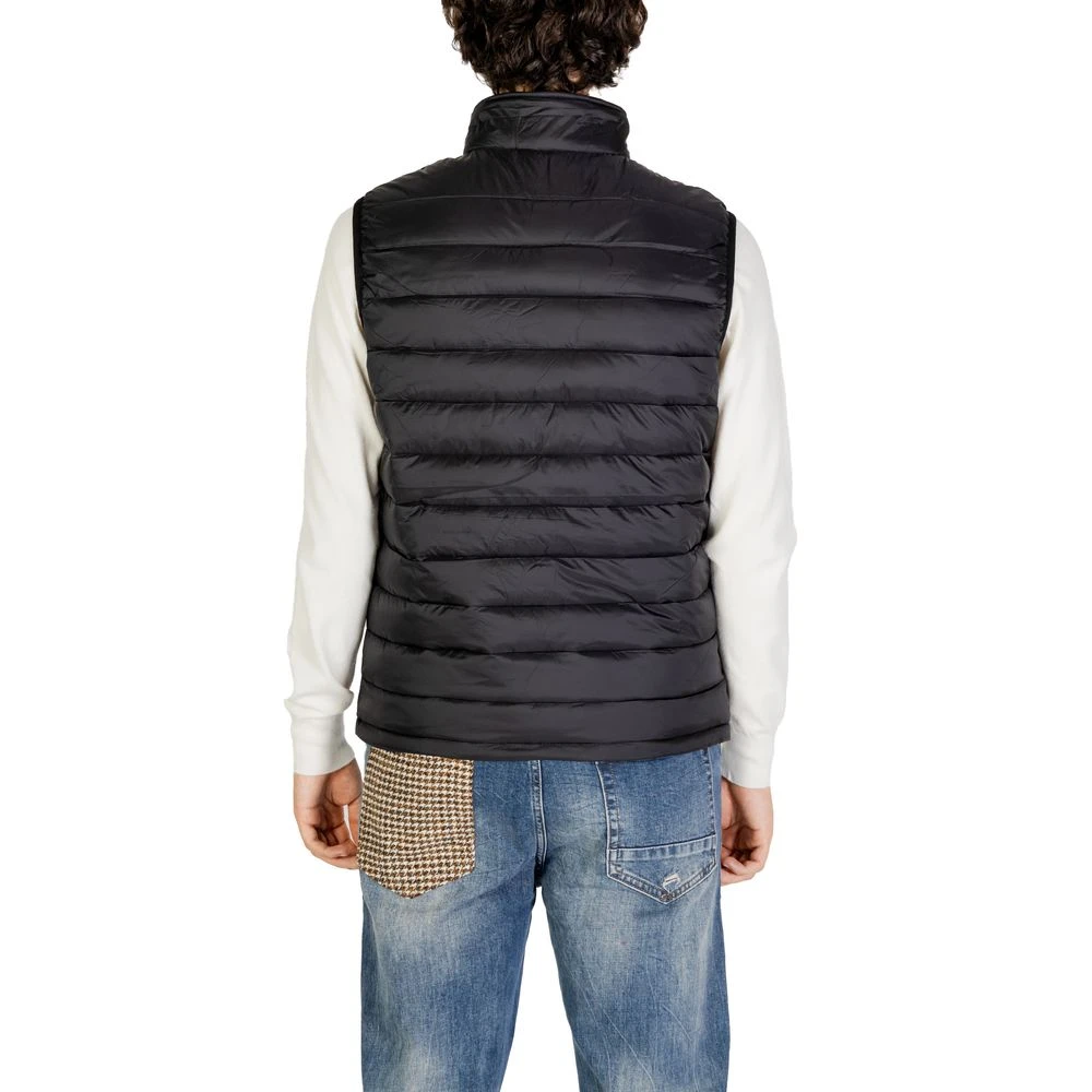 Gianni Lupo Zwarte Polyamide Jas Herfst Winter Collectie Black Heren