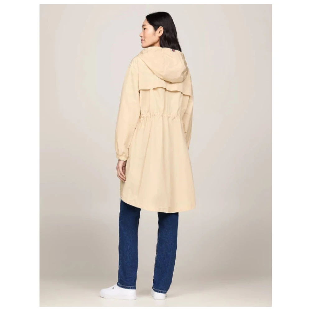 Tommy Hilfiger Winddichte Parka met Capuchon en Zakken Beige Dames