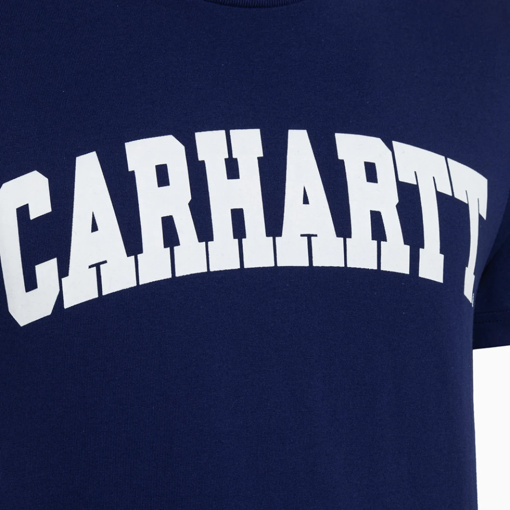 Carhartt WIP Effengekleurde Katoenen Scoop Neck T-Shirt Blue Heren