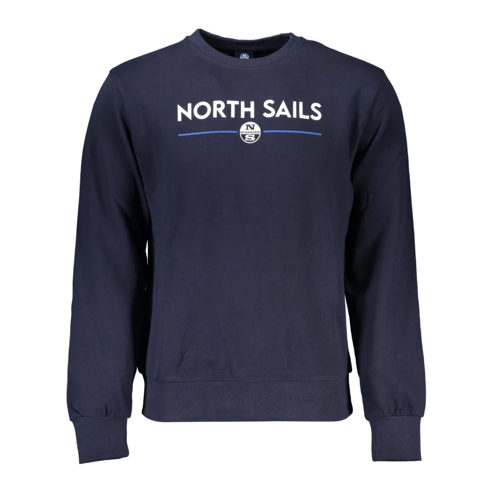 North Sails Blauwe Sweatshirt met Print en Lange Mouwen Blue Heren