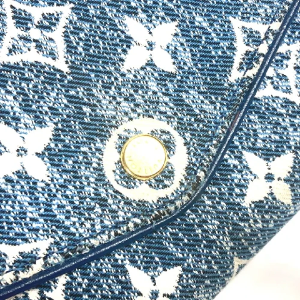 Louis Vuitton Vintage Pre-owned Denim wallets Blue Dames