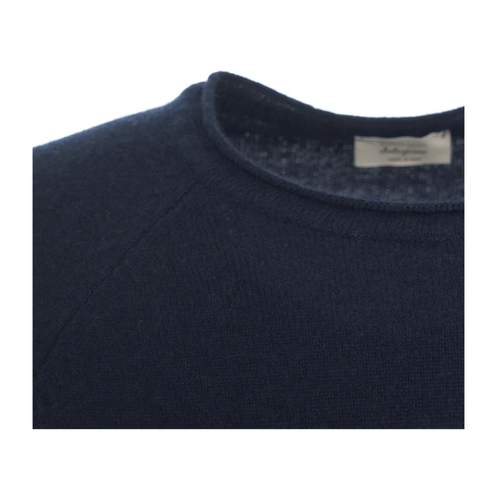 Daniele Fiesoli Luxe Cashmere Gebreide Trui Blauw Aw24 Blue Heren