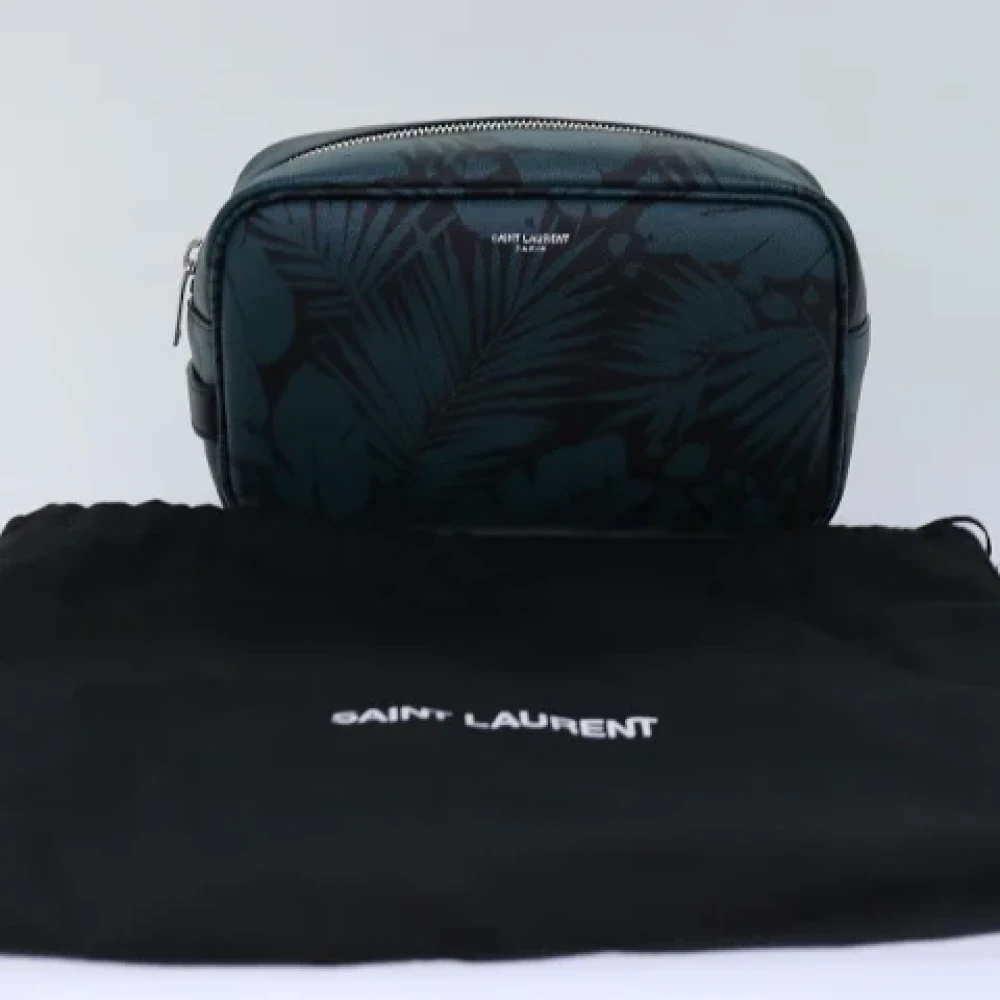 Yves Saint Laurent Vintage Pre-owned Leather pouches Green Dames