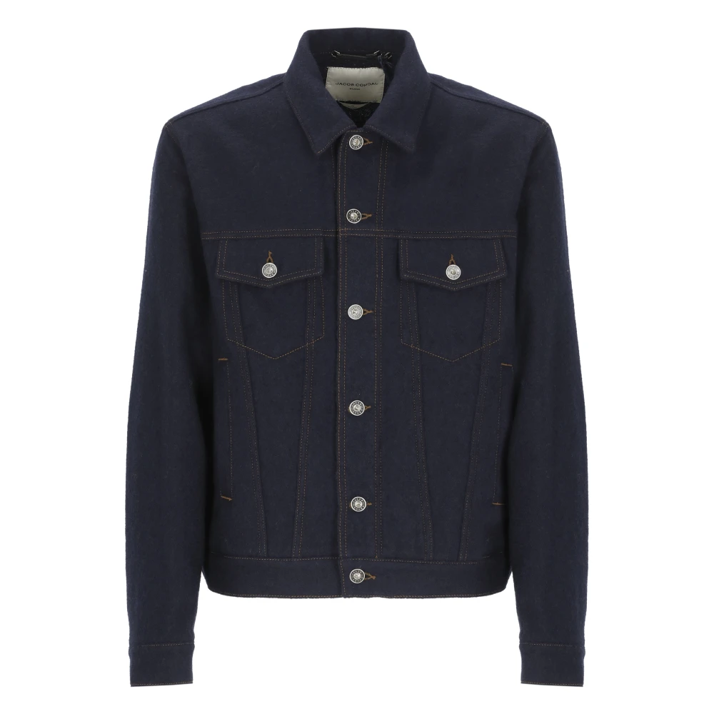 Jacob Cohën Hombre Chaqueta Trucker De Tela De Lana
