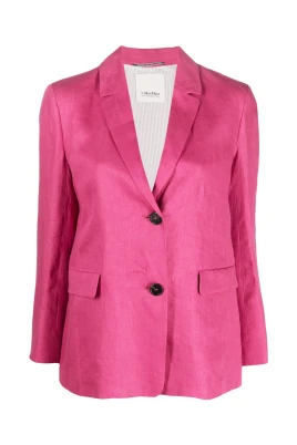 Flamingo Pink Linen Blazer