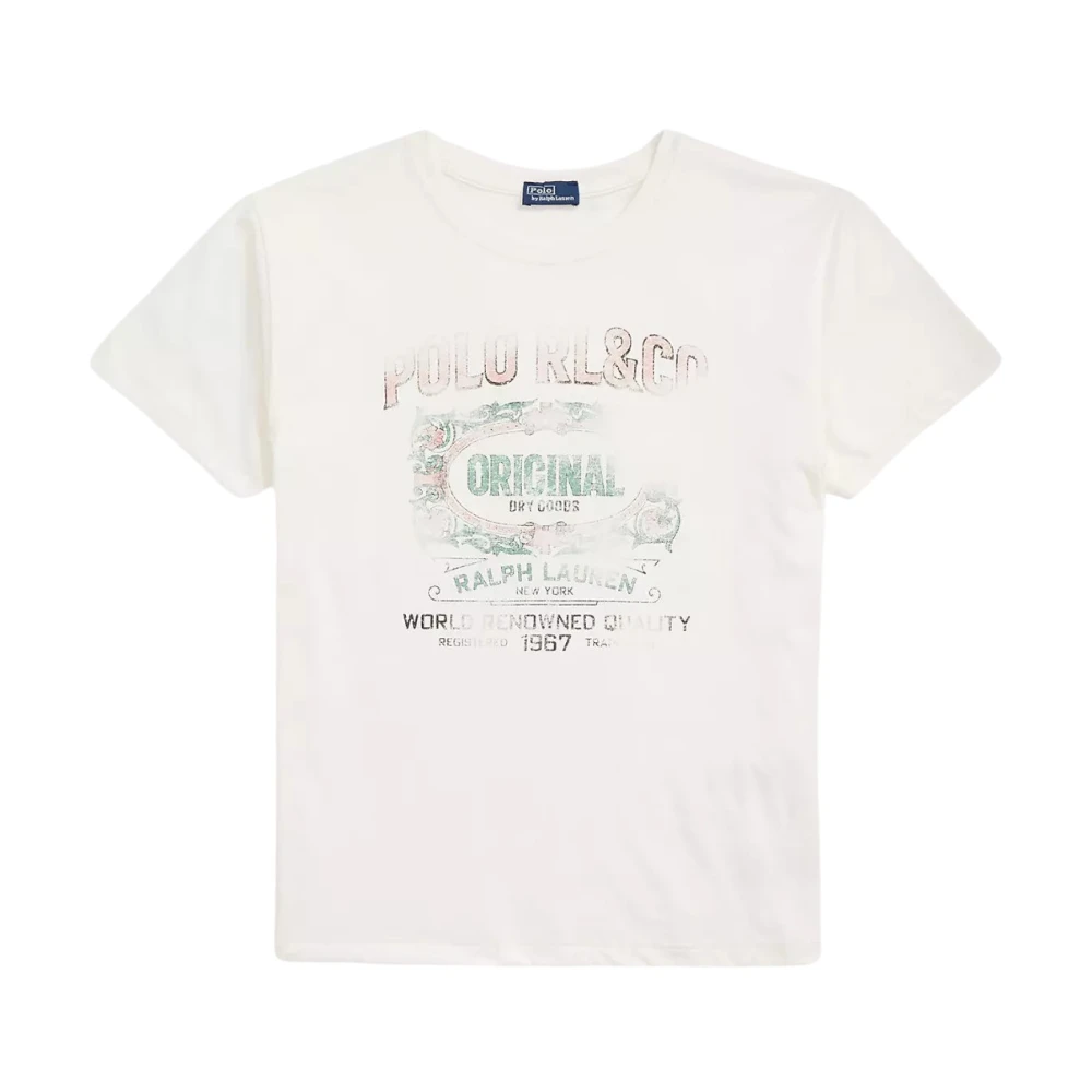 Ralph Lauren Vit T-shirt med tryck White, Dam