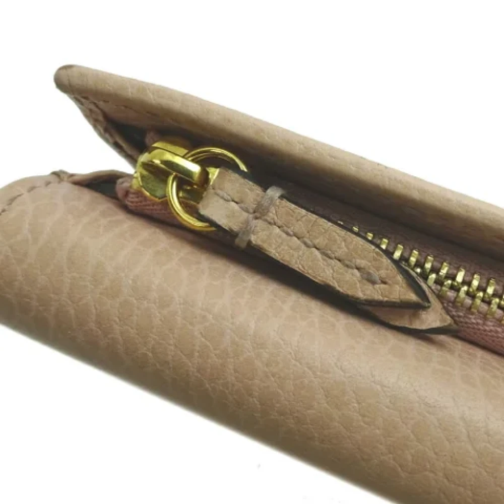 Gucci Vintage Pre-owned Leather wallets Beige Dames